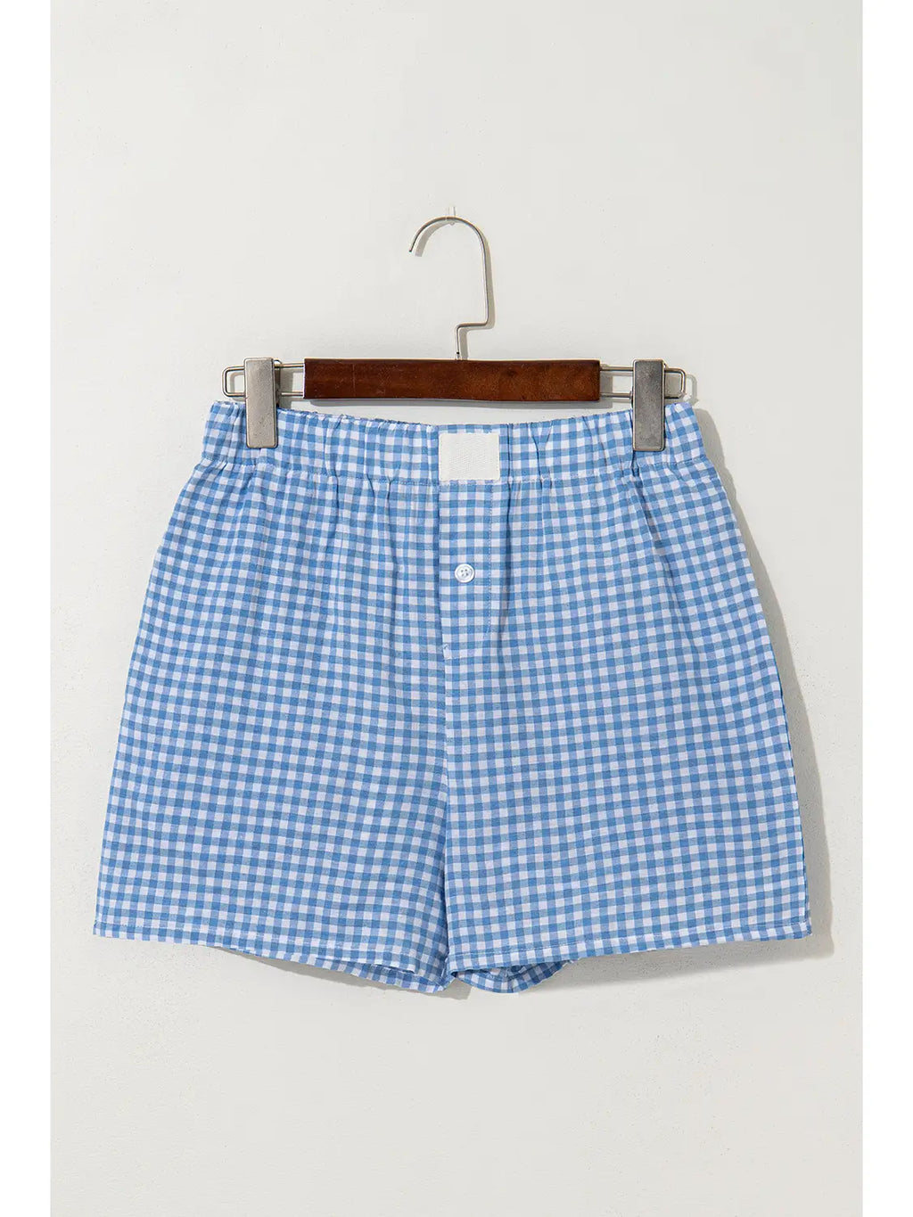 Light Blue Gingham Shorts