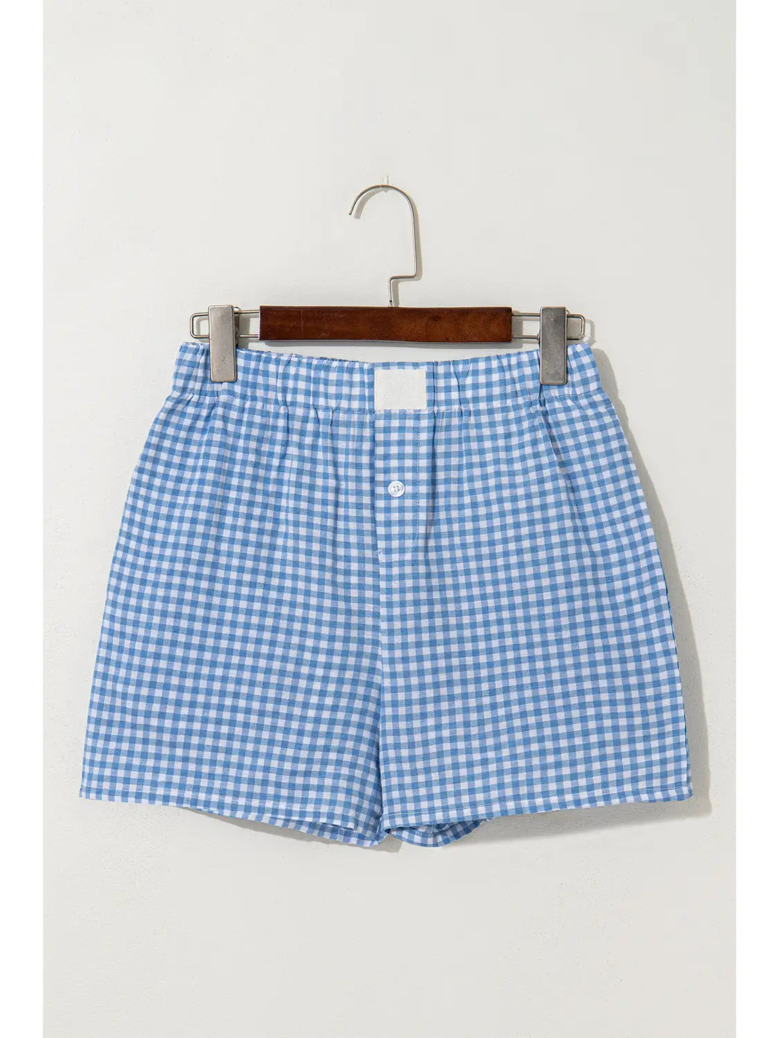 Light Blue Gingham Shorts
